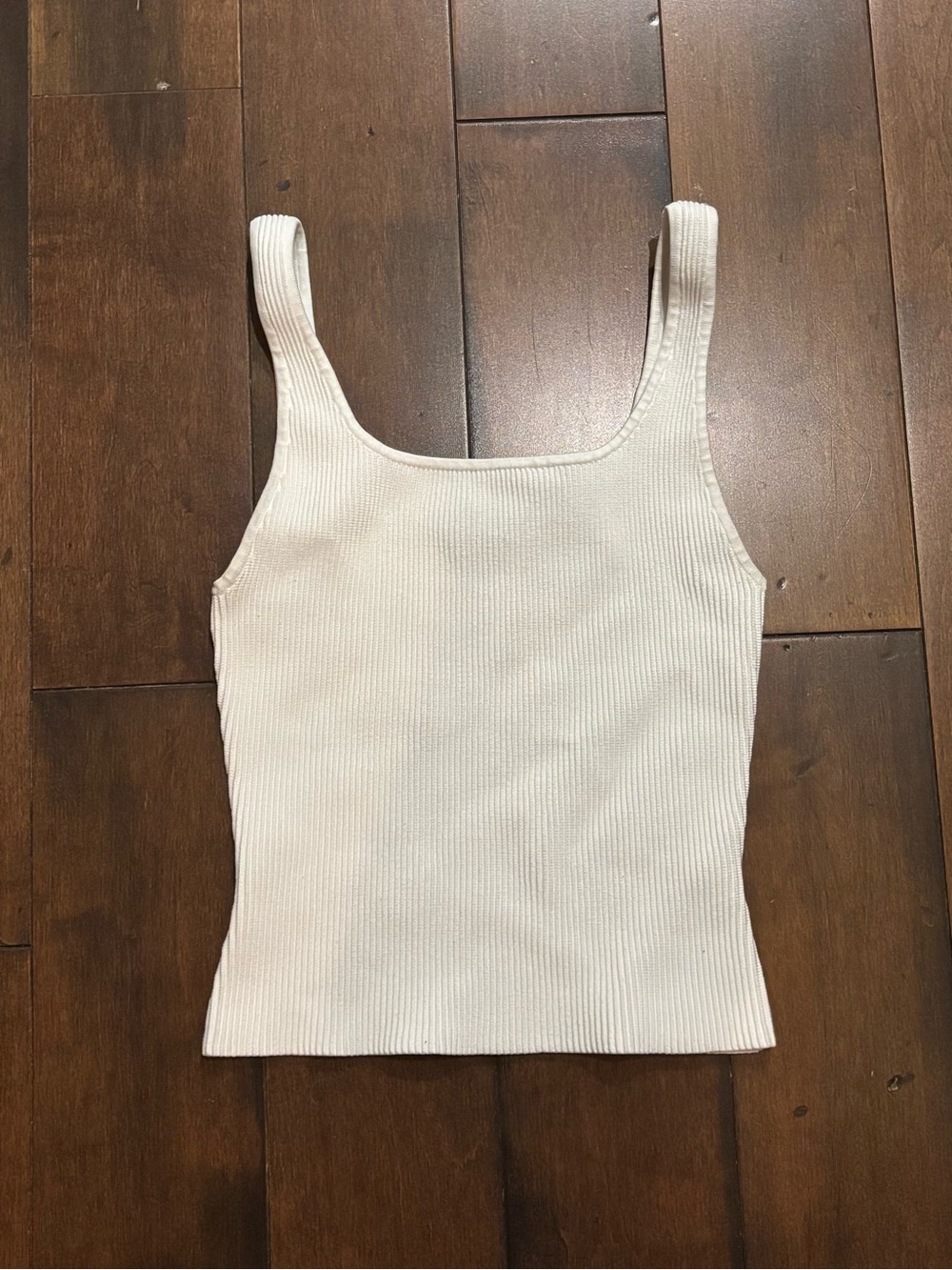 Ribbed Square-Neck Tank Top